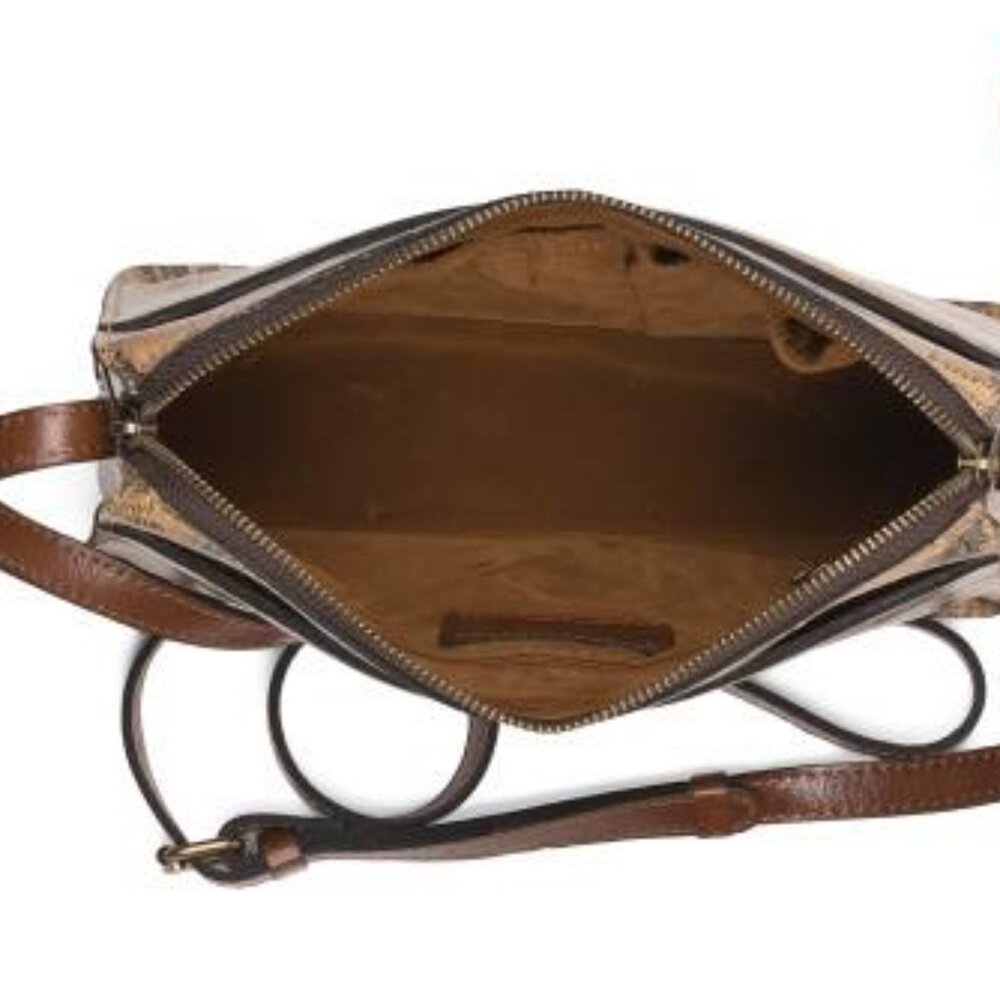 Patricia Nash Vallata Leather Adjustable Crossbody Bag European Map Print- NWT - Picture 3 of 10